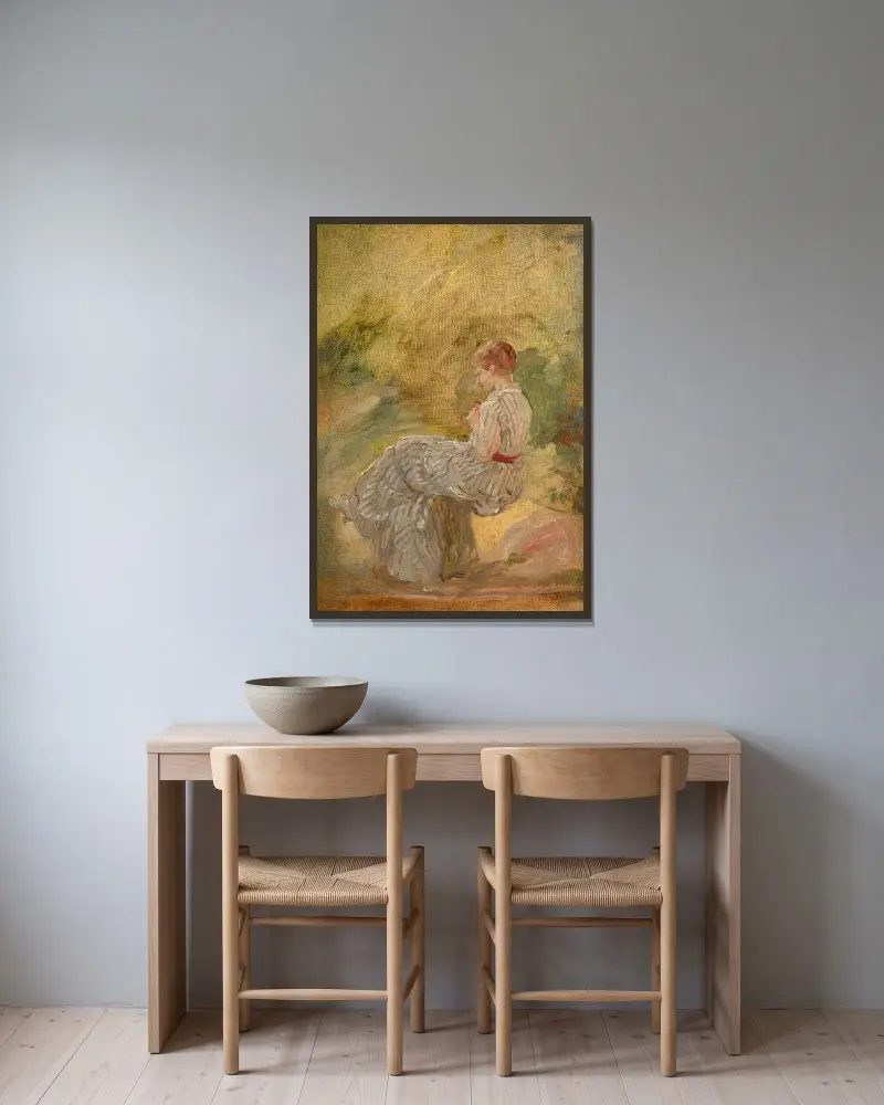 Kobieta szyje, Marie Bracquemond w ramie na ścianie