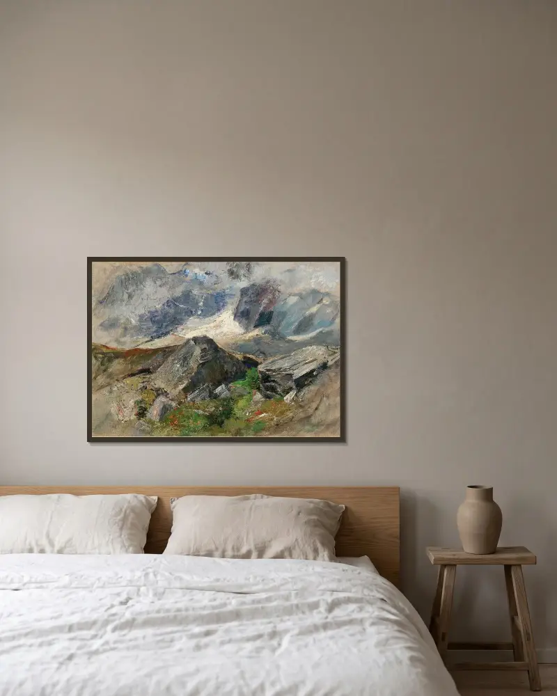 Ein Gletscher im Glockner-Massiv von Marie Egner gerahmt an einer Wand