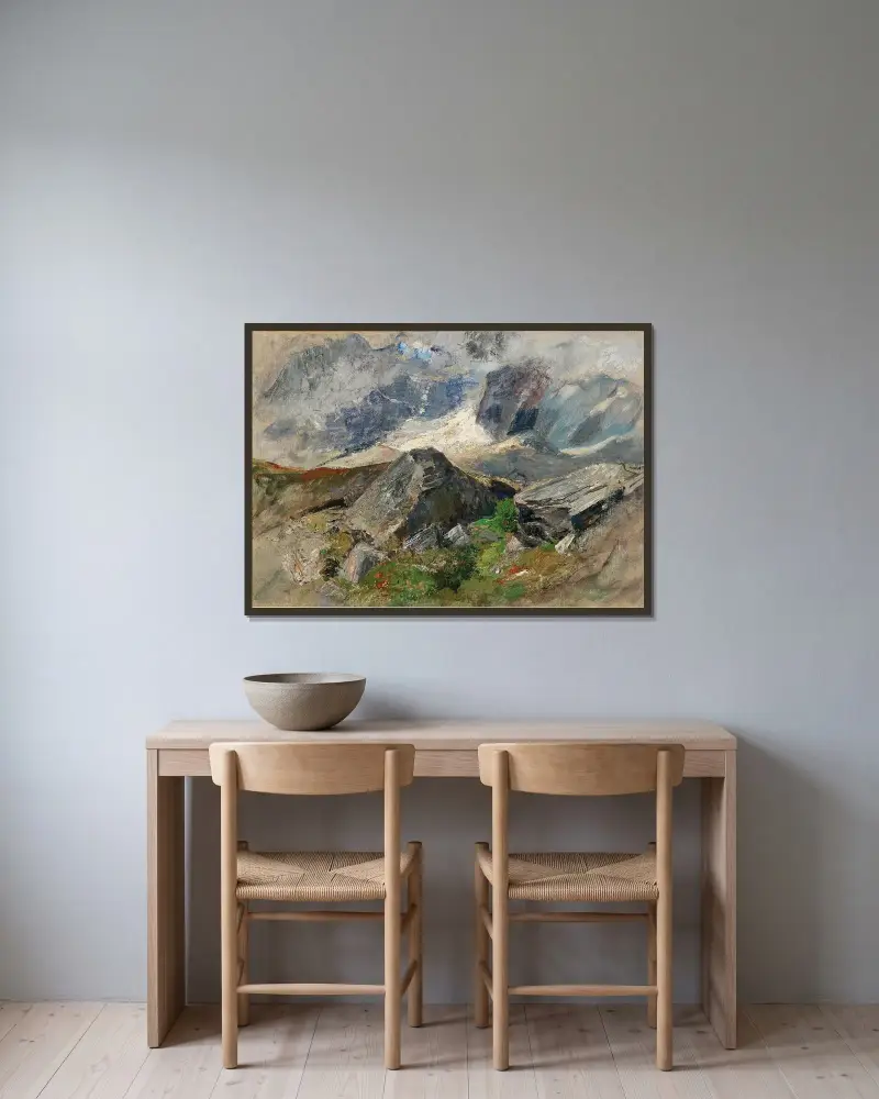 Ein Gletscher im Glockner-Massiv von Marie Egner gerahmt an einer Wand