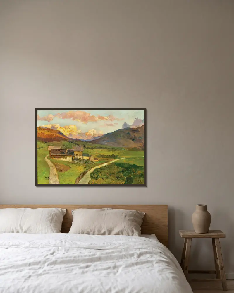 Abend im Sextenthal (Kreuzbergsattl) von Marie Egner gerahmt an einer Wand