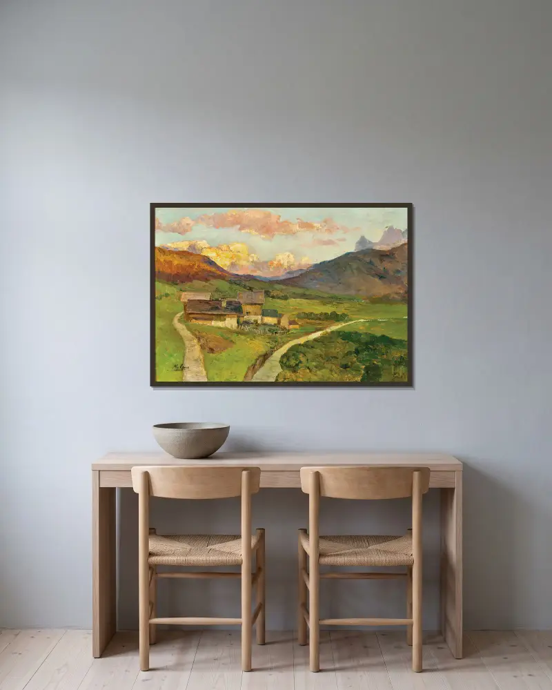 Abend im Sextenthal (Kreuzbergsattl) von Marie Egner gerahmt an einer Wand