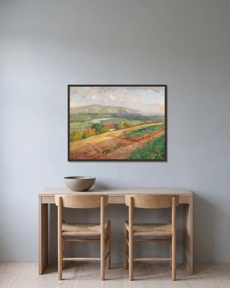 Widok na Bisamberg, Marie Egner w ramie na ścianie
