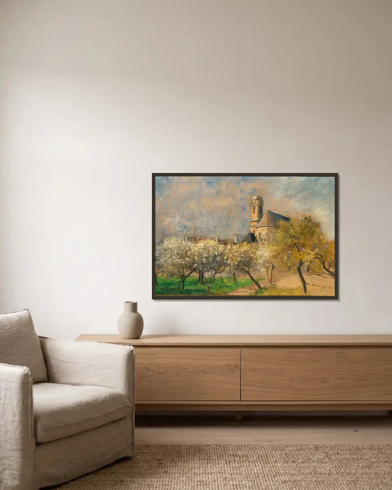 Blossoming Trees in Langenzersdorf av Marie Egner inramad på en vägg
