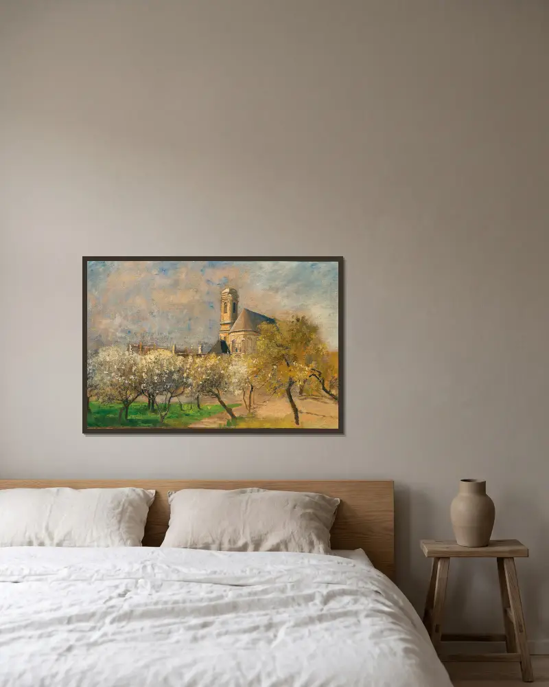 Blossoming Trees in Langenzersdorf av Marie Egner inramad på en vägg