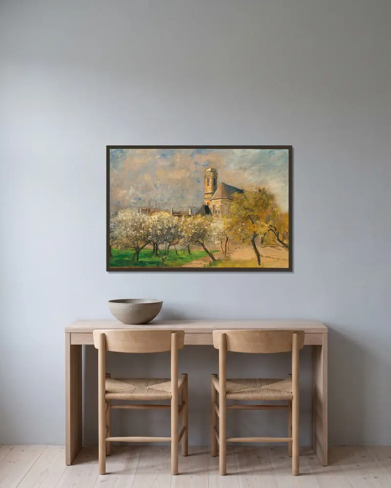 Blossoming Trees in Langenzersdorf av Marie Egner inramad på en vägg