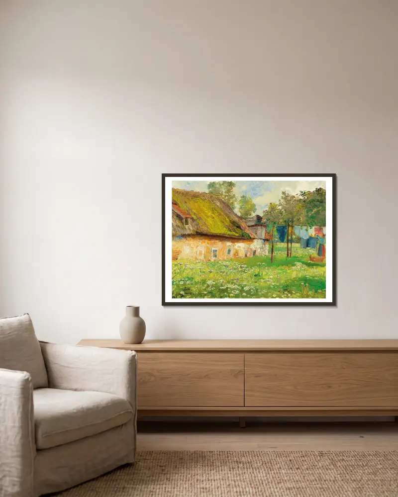Wäsche zum Trocknen von Marie Egner gerahmt an einer Wand