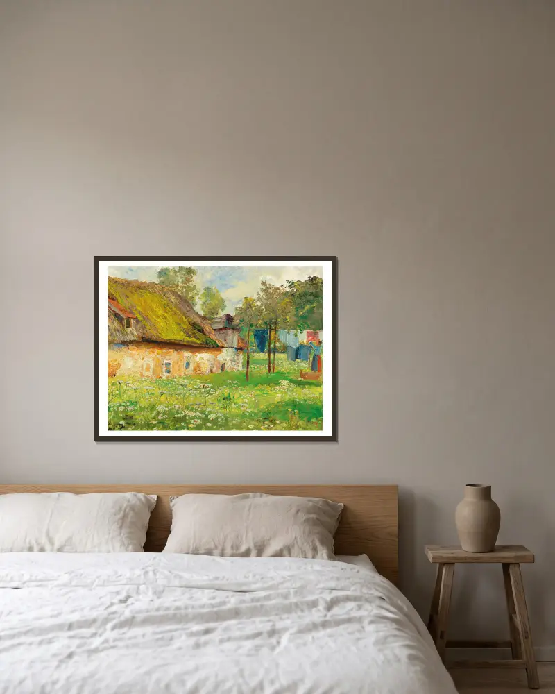 Wäsche zum Trocknen von Marie Egner gerahmt an einer Wand