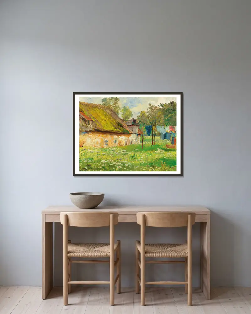 Wäsche zum Trocknen von Marie Egner gerahmt an einer Wand