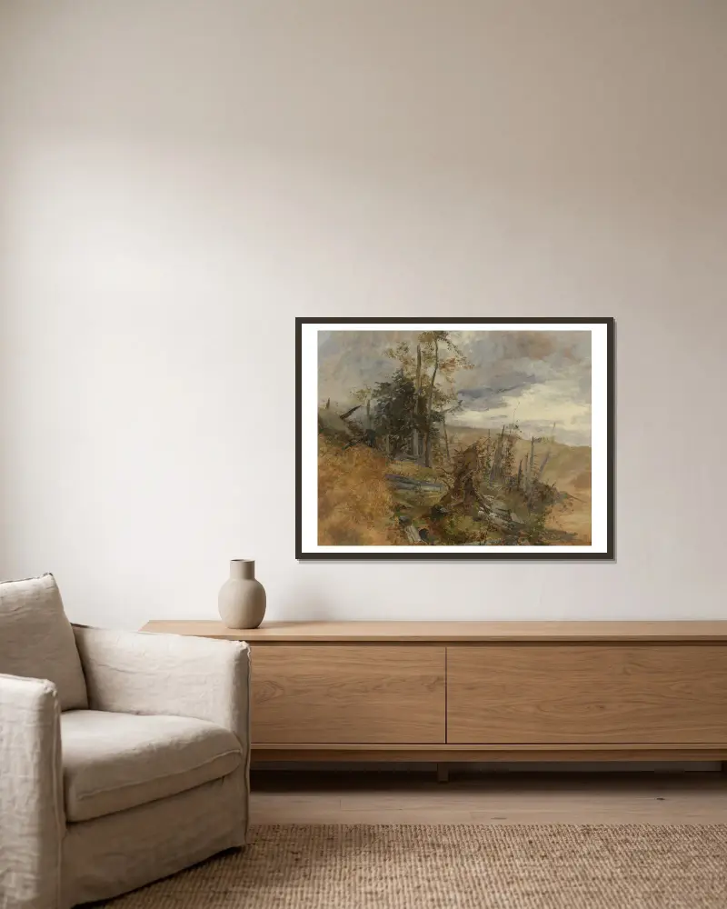 Windbruch von Marie Egner gerahmt an einer Wand