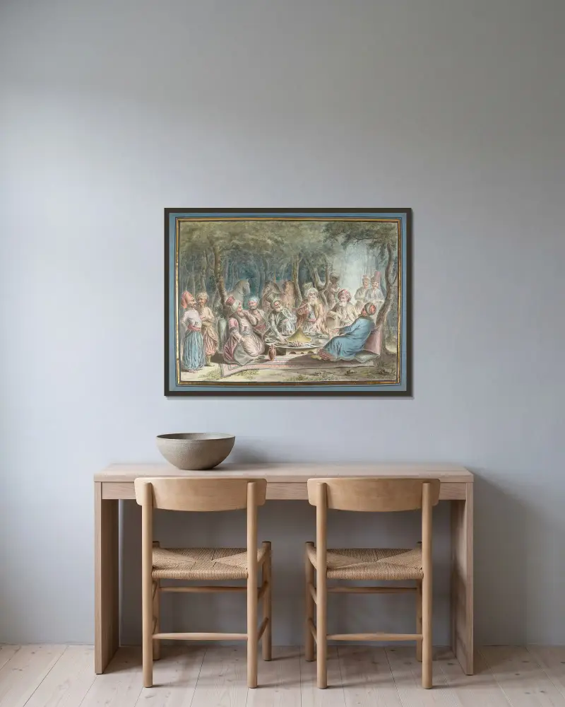 Turecka scena biesiadna, François-Marie Rosset w ramie na ścianie