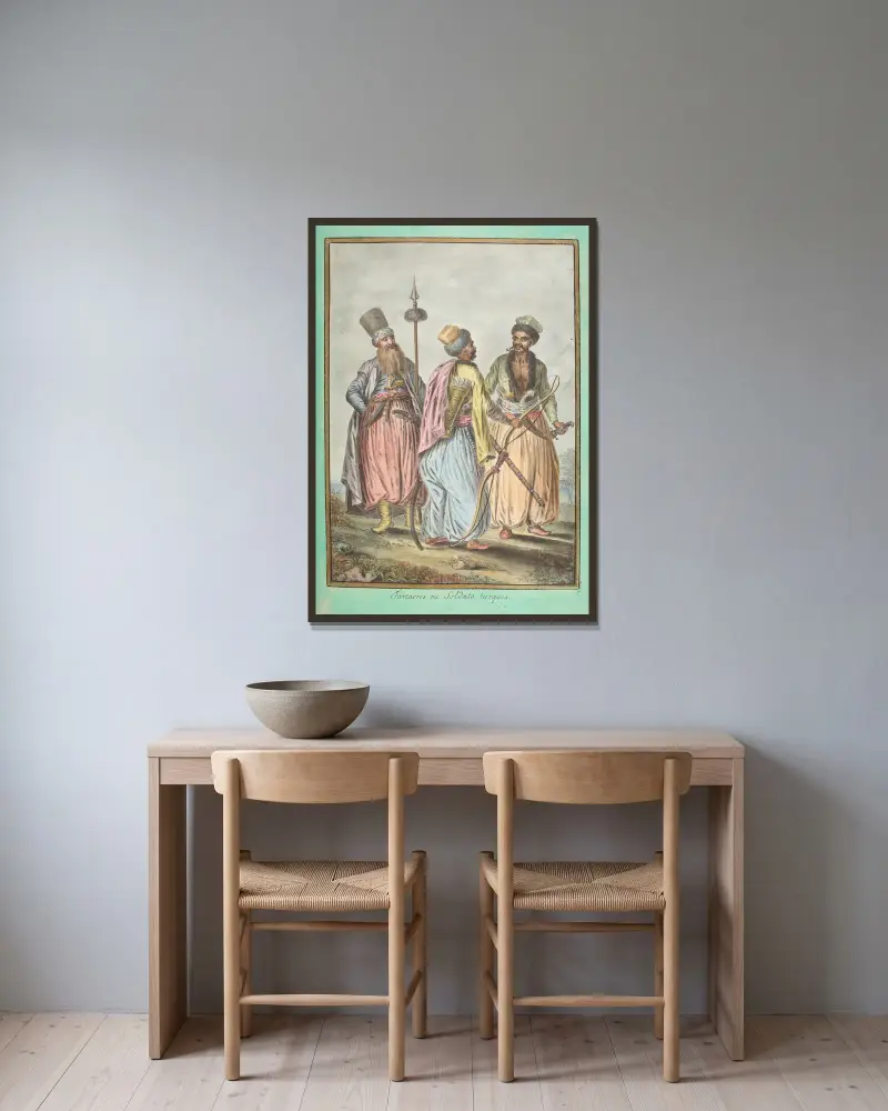 Tatarzy lub żołnierze tureccy, François-Marie Rosset w ramie na ścianie
