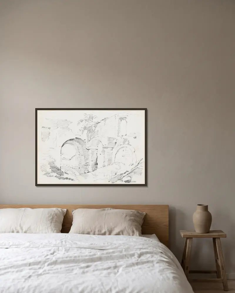 Römische Mauern von Joseph-Marie Vien gerahmt an einer Wand