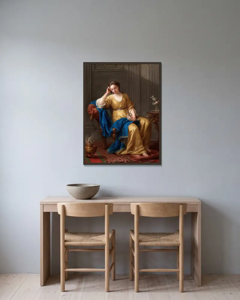 Süße Melancholie von Joseph-Marie Vien gerahmt an einer Wand