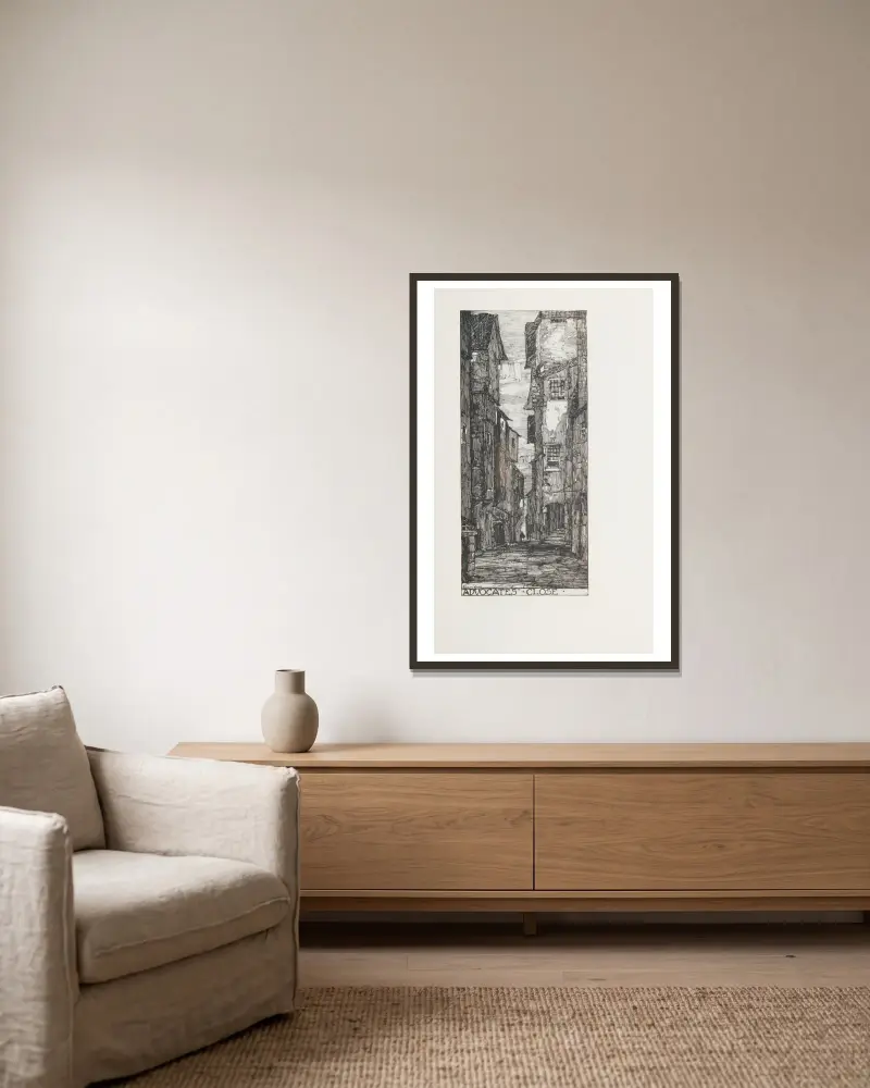 Advocates’ Close von Jessie Marion King gerahmt an einer Wand