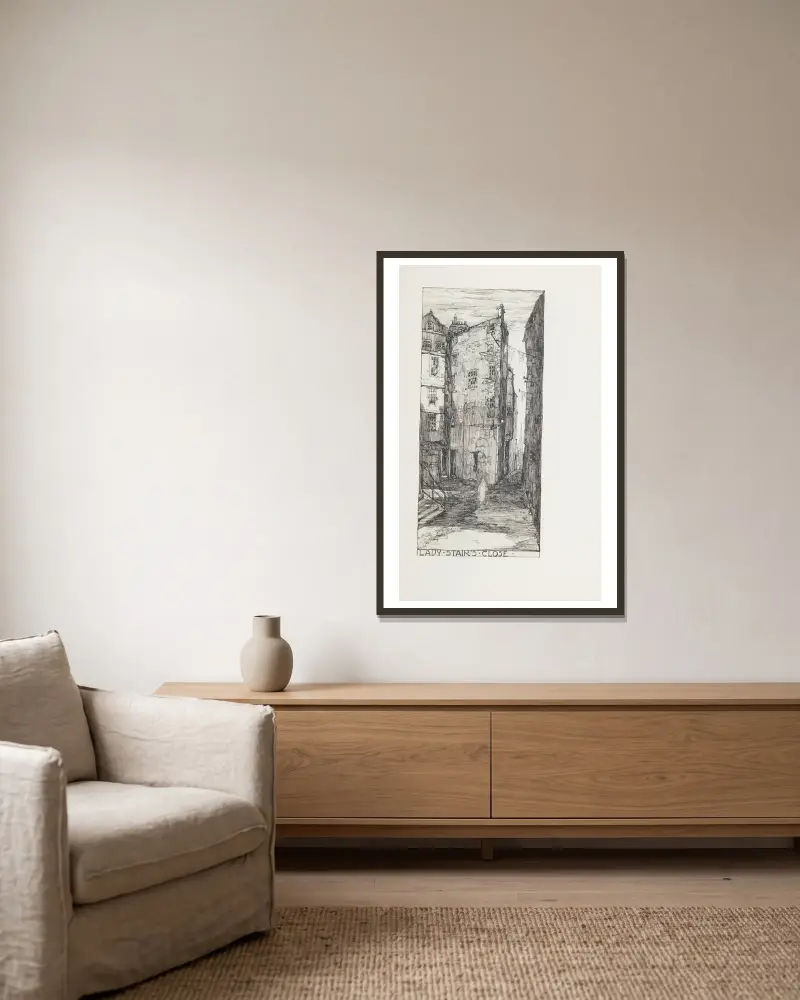 Lady Stair’s Close von Jessie Marion King gerahmt an einer Wand