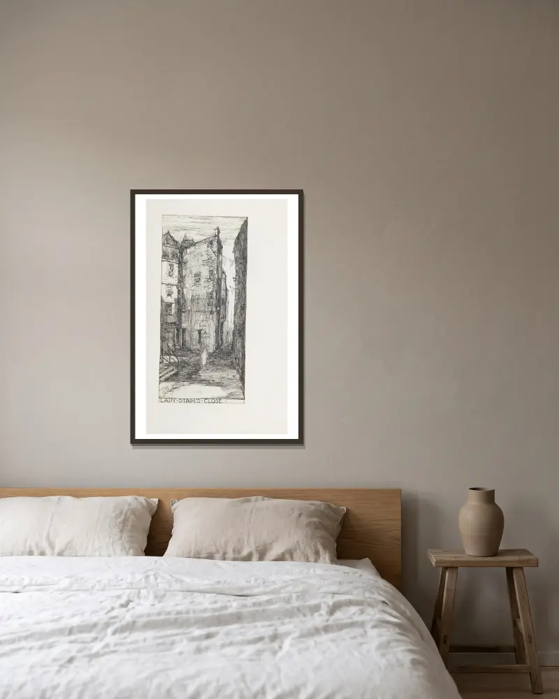Lady Stair’s Close von Jessie Marion King gerahmt an einer Wand
