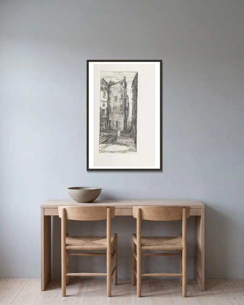 Lady Stair’s Close von Jessie Marion King gerahmt an einer Wand