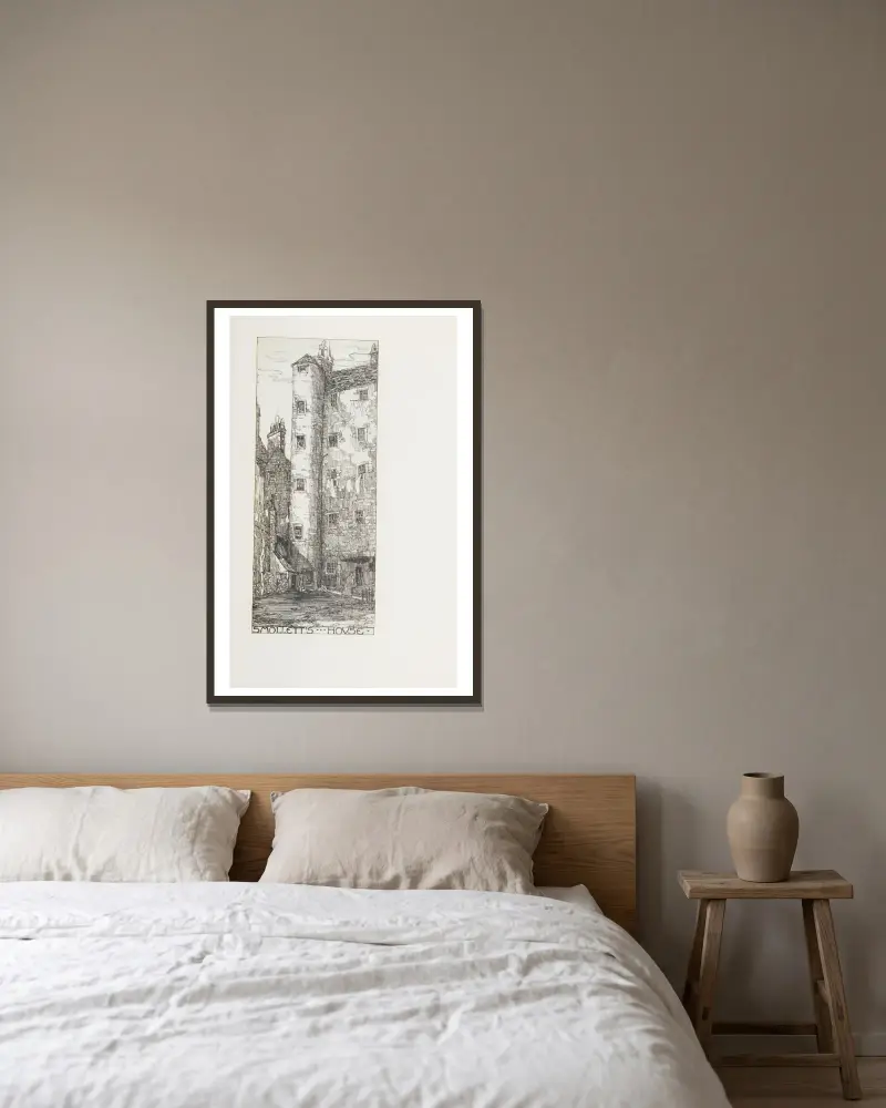 Smolletts Haus von Jessie Marion King gerahmt an einer Wand