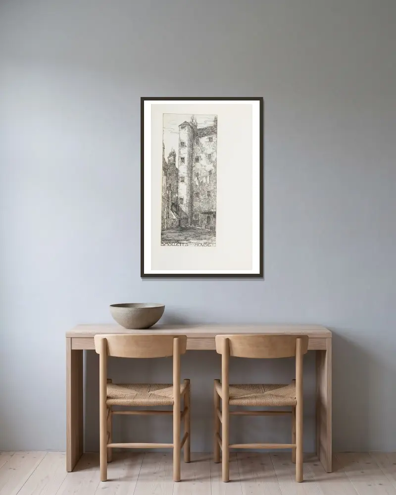 Smolletts Haus von Jessie Marion King gerahmt an einer Wand