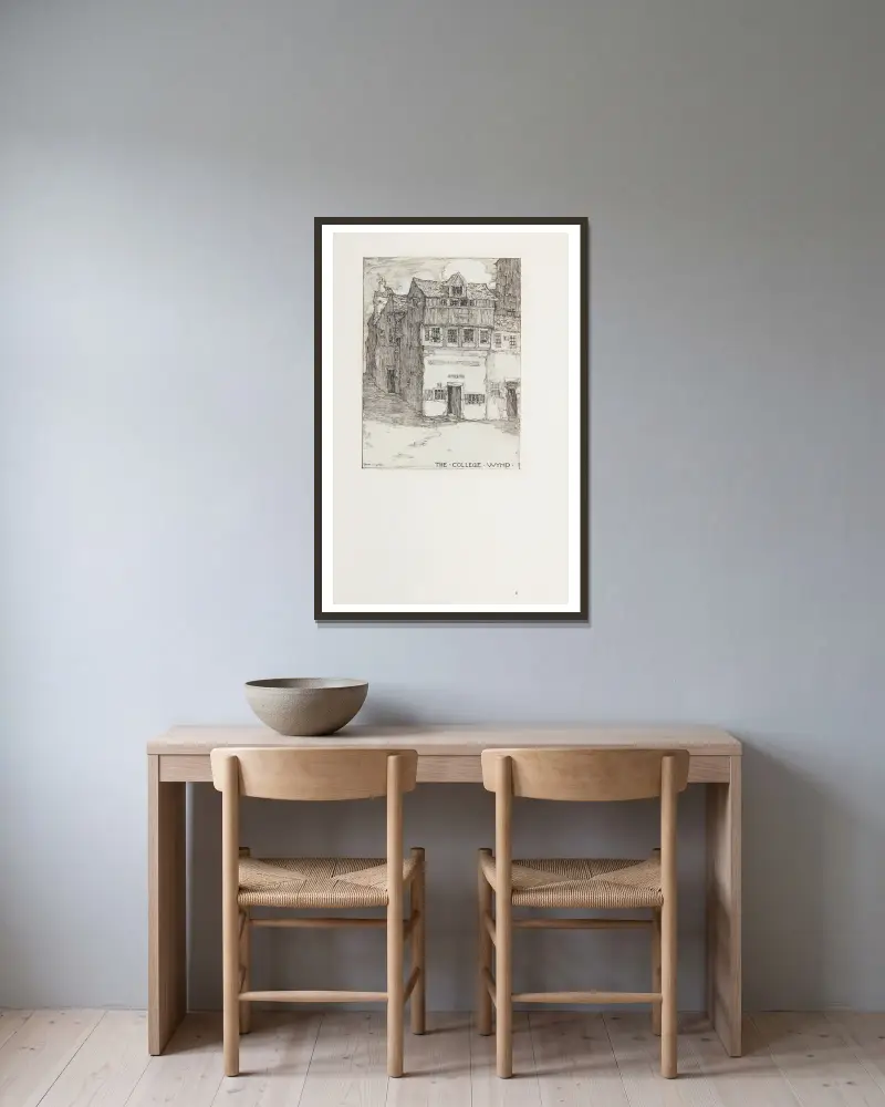 College Wynd von Jessie Marion King gerahmt an einer Wand