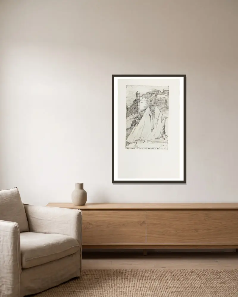 Die Post der Königin am Schloss von Jessie Marion King gerahmt an einer Wand