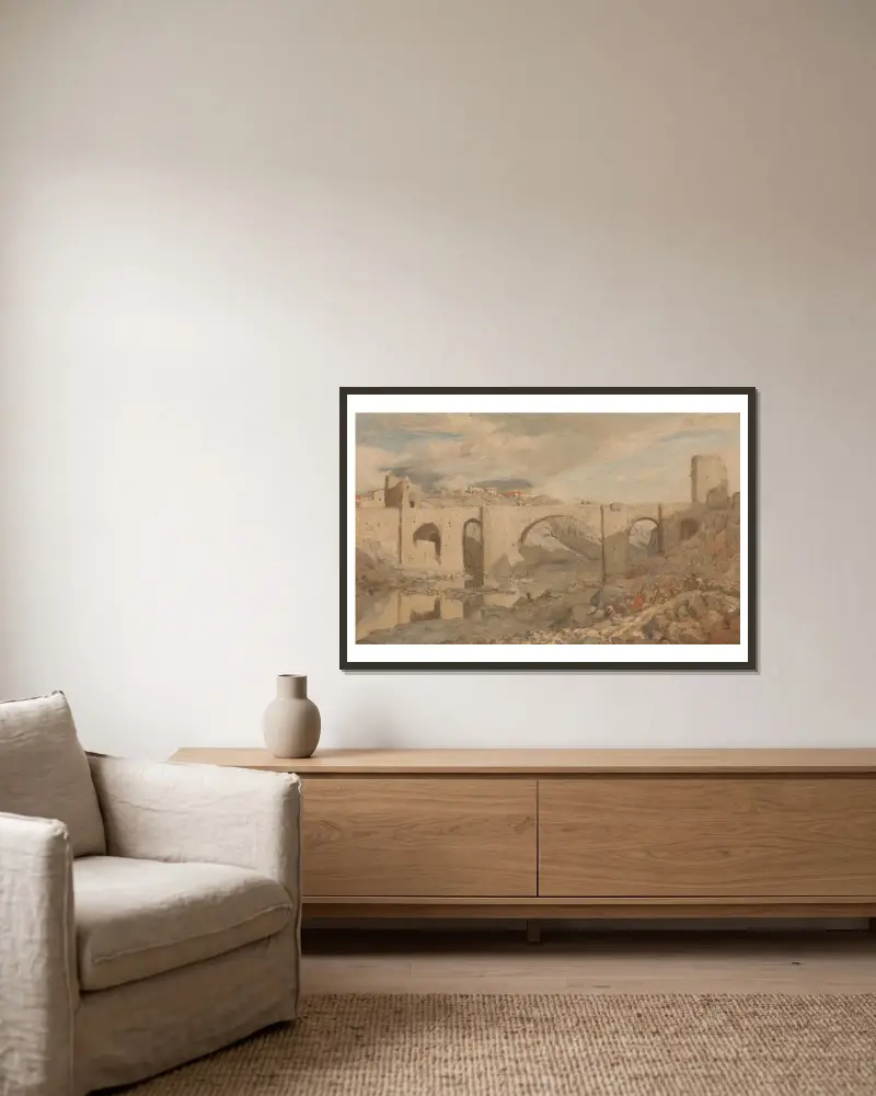 Brücke bei Toledo von Marius Bauer gerahmt an einer Wand