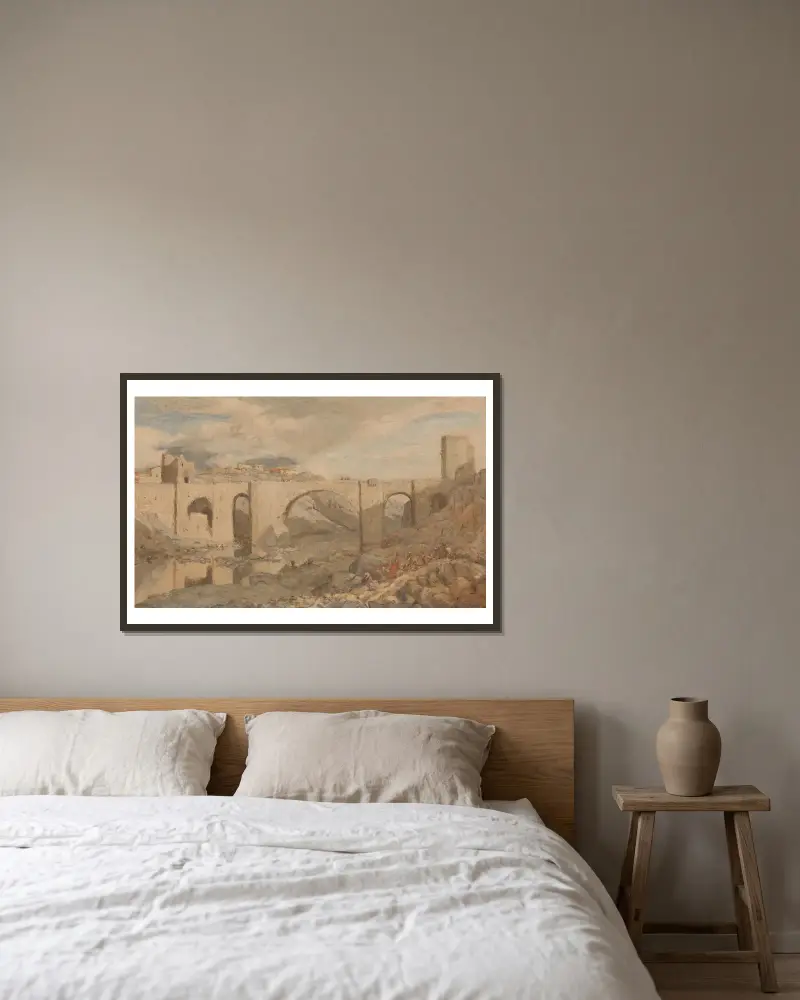 Brücke bei Toledo von Marius Bauer gerahmt an einer Wand