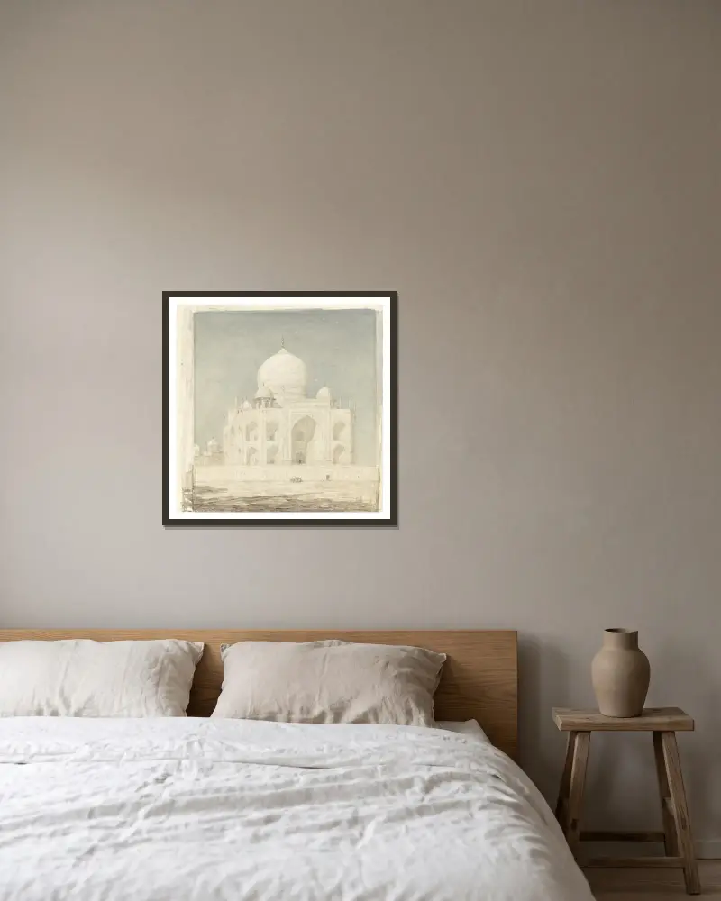 Das Taj Mahal von Marius Bauer gerahmt an einer Wand