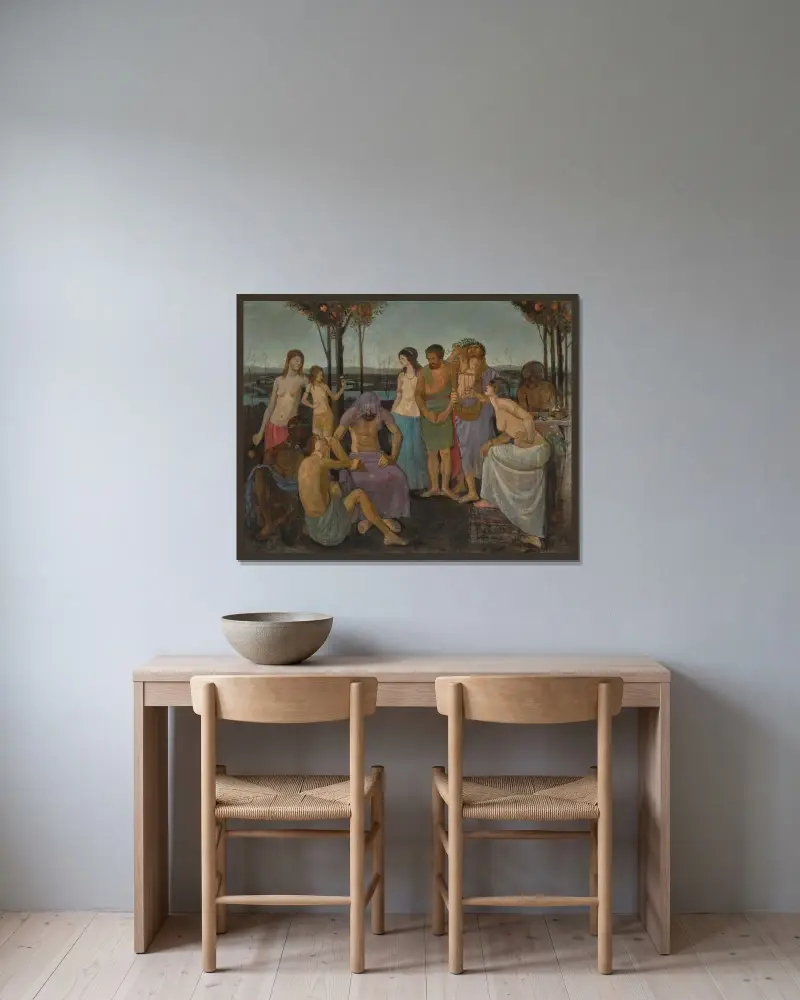 Allegorie von Mark Gertler gerahmt an einer Wand