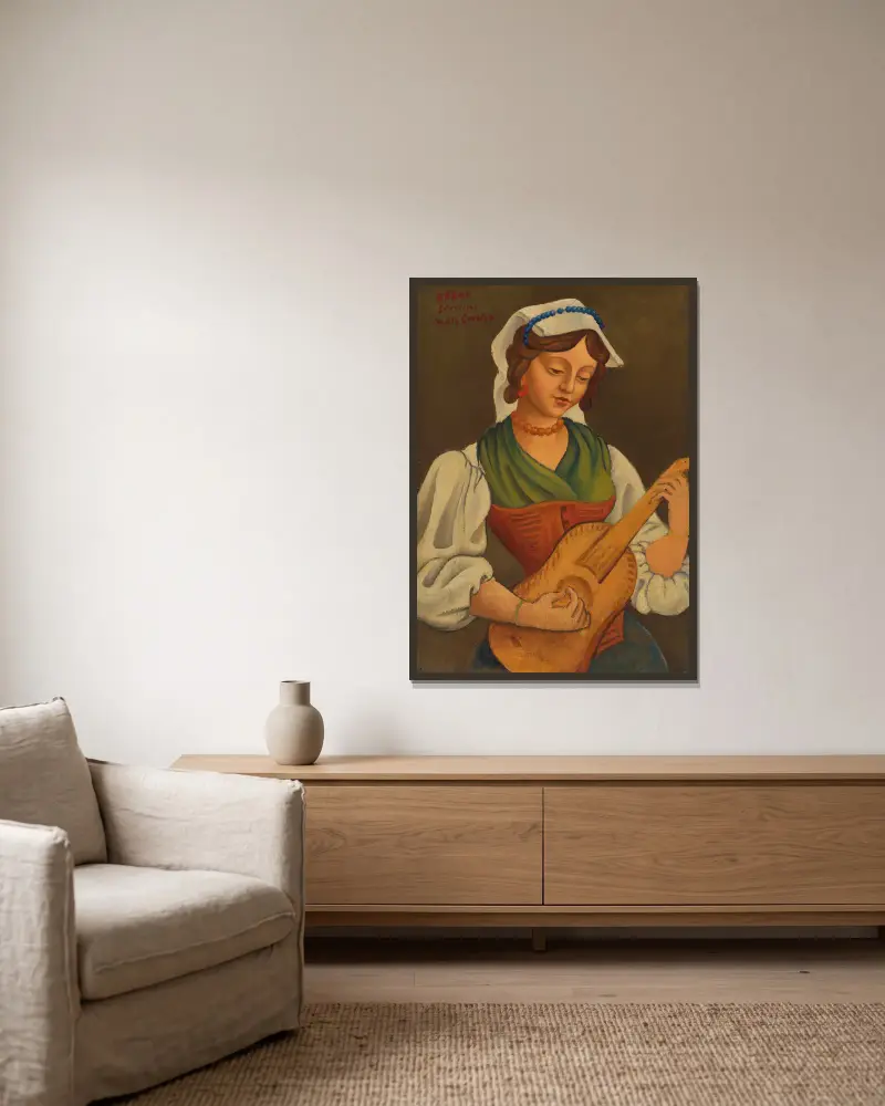 Dziewczyna z mandoliną (według Gino Severiniego), Mark Gertler w ramie na ścianie