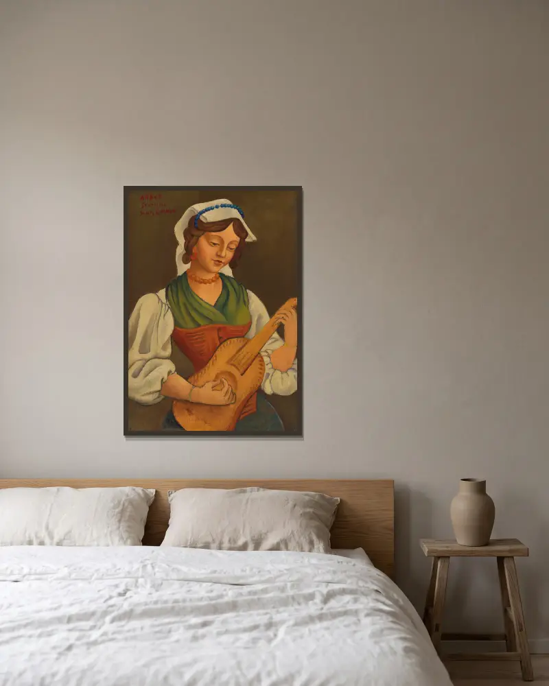 Dziewczyna z mandoliną (według Gino Severiniego), Mark Gertler w ramie na ścianie