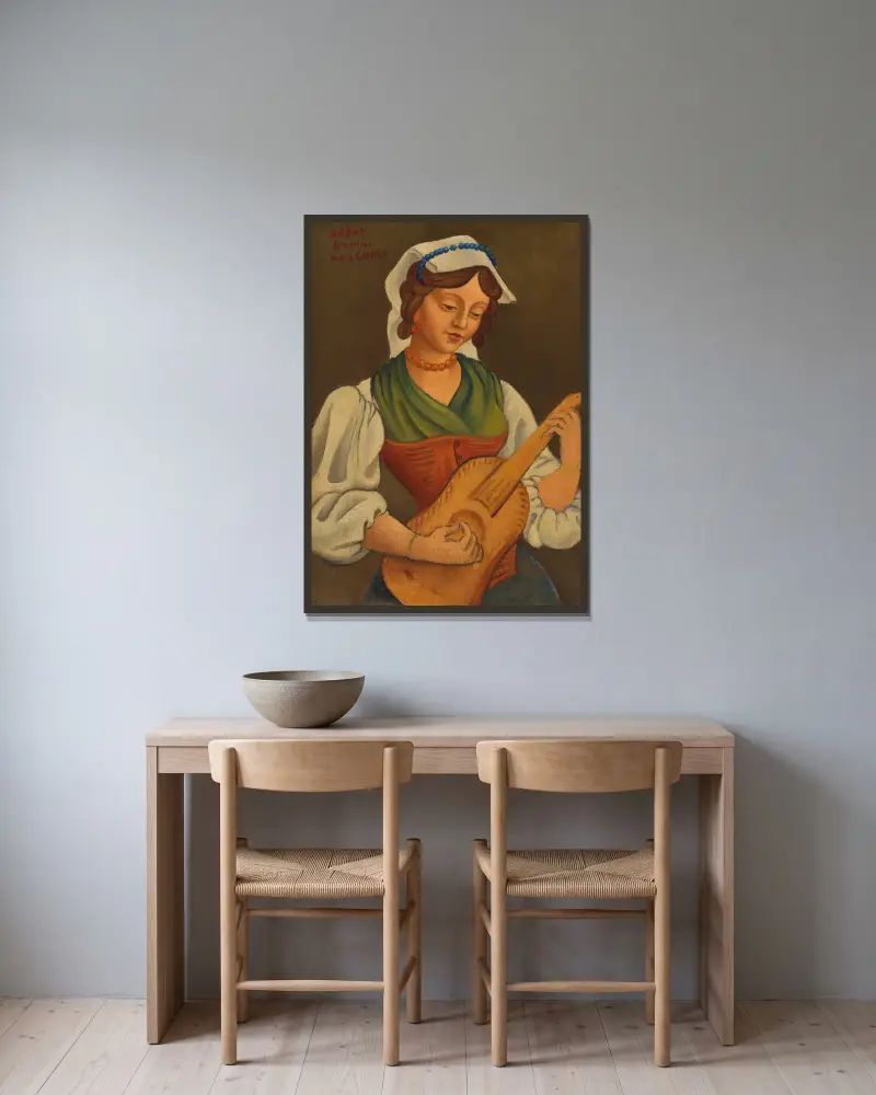 Dziewczyna z mandoliną (według Gino Severiniego), Mark Gertler w ramie na ścianie