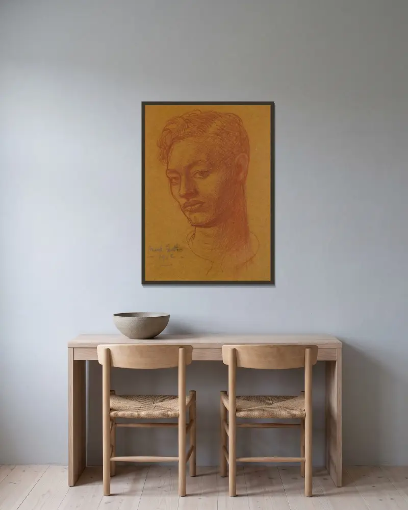 Porträtt av konstnärens bror av Mark Gertler inramad på en vägg
