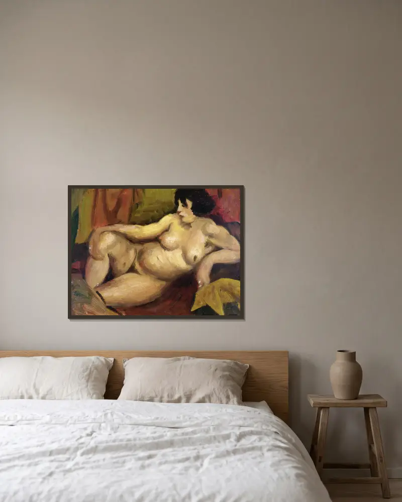 Ležící akt, 1922, Mark Gertler v rámu na stěně