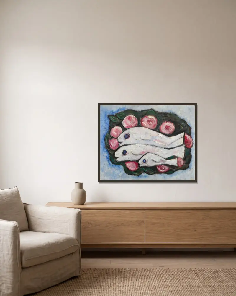 Bankett in der Stille von Marsden Hartley gerahmt an einer Wand