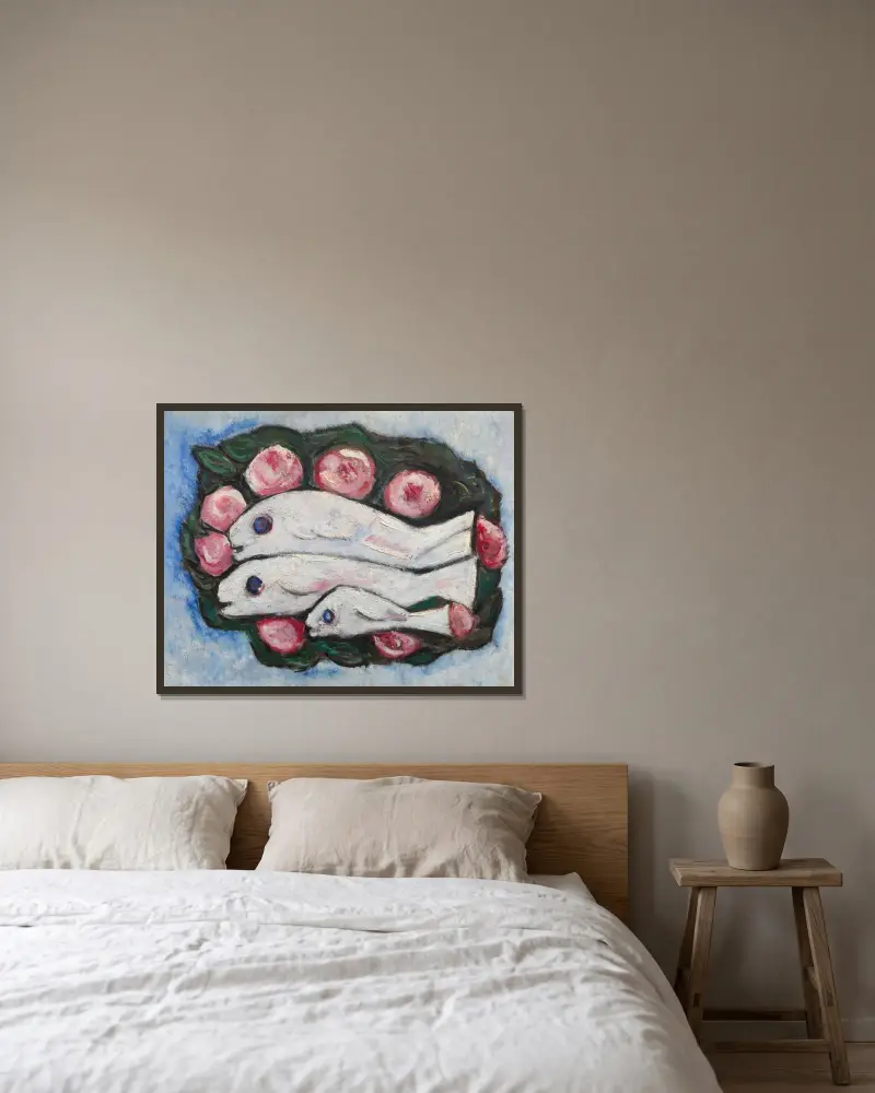 Bankett in der Stille von Marsden Hartley gerahmt an einer Wand