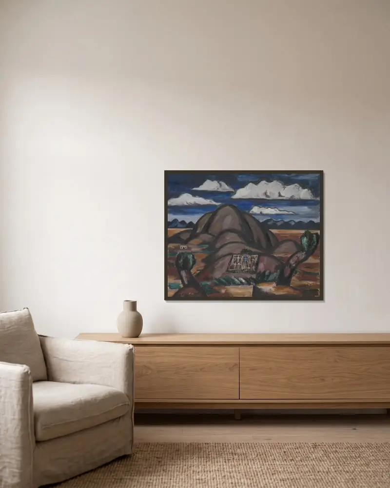 Cmentarz, Nowy Meksyk, Marsden Hartley w ramie na ścianie