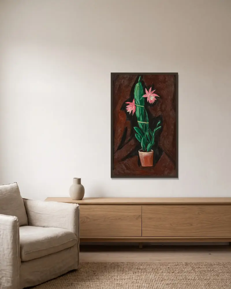 Cerise Cactus, Marsden Hartley v rámu na stěně