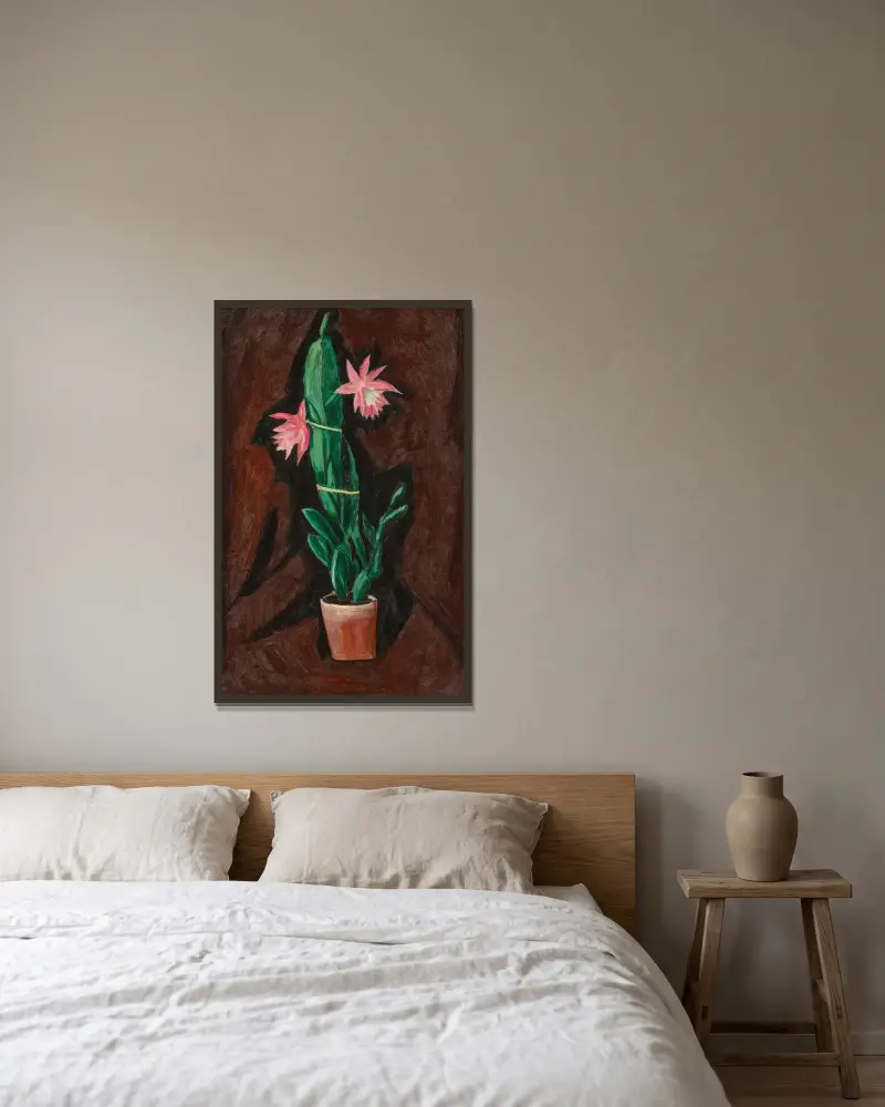 Cerise Cactus, Marsden Hartley v rámu na stěně