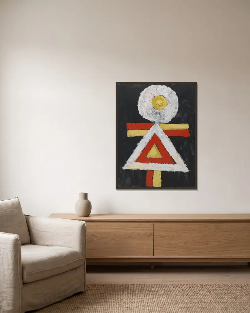 Geometrická figura, Marsden Hartley v rámu na stěně