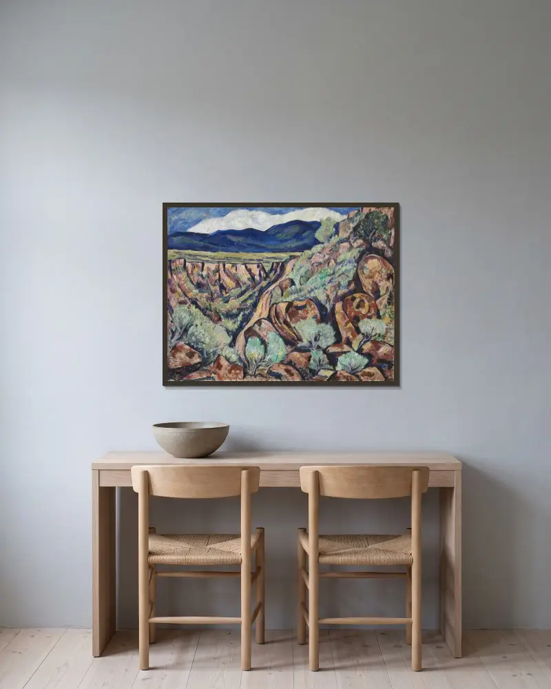Krajina, New Mexico, Marsden Hartley v rámu na stěně