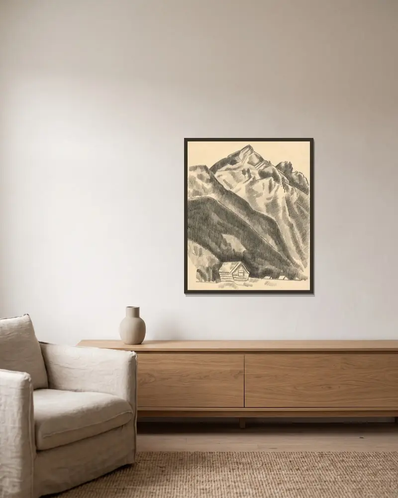 Berglandschaft (Garmisch-Partenkirchen), 1930 – Nr. 1 von Marsden Hartley gerahmt an einer Wand