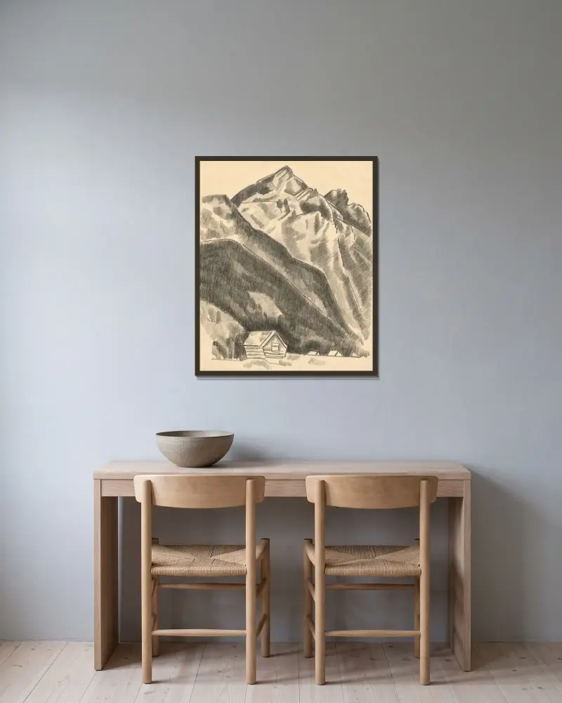 Berglandschaft (Garmisch-Partenkirchen), 1930 – Nr. 1 von Marsden Hartley gerahmt an einer Wand