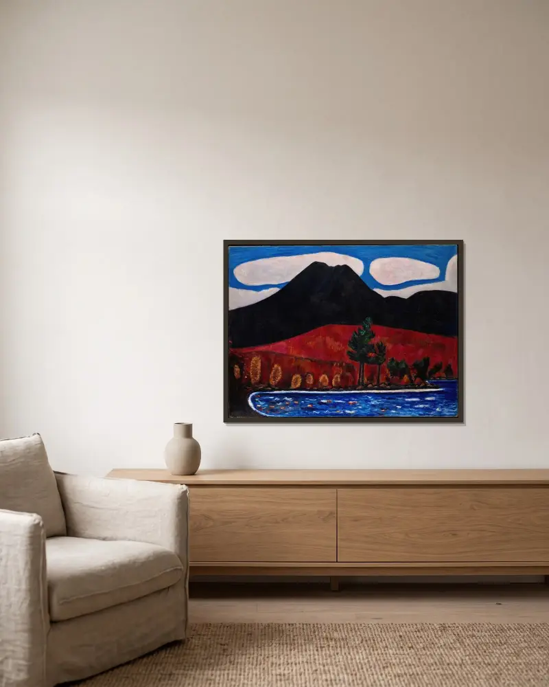Mt. Katahdin (Maine), podzim, Marsden Hartley v rámu na stěně