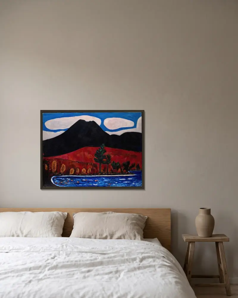 Mt. Katahdin (Maine), podzim, Marsden Hartley v rámu na stěně