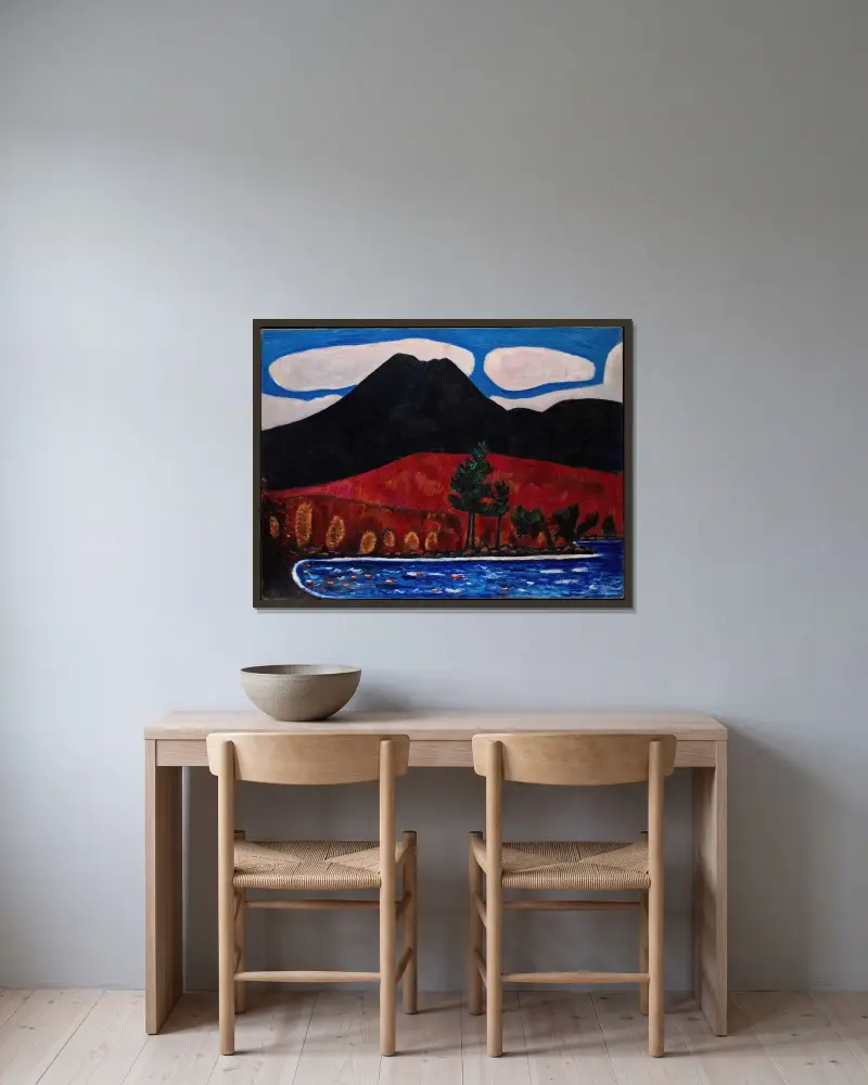 Mt. Katahdin (Maine), podzim, Marsden Hartley v rámu na stěně