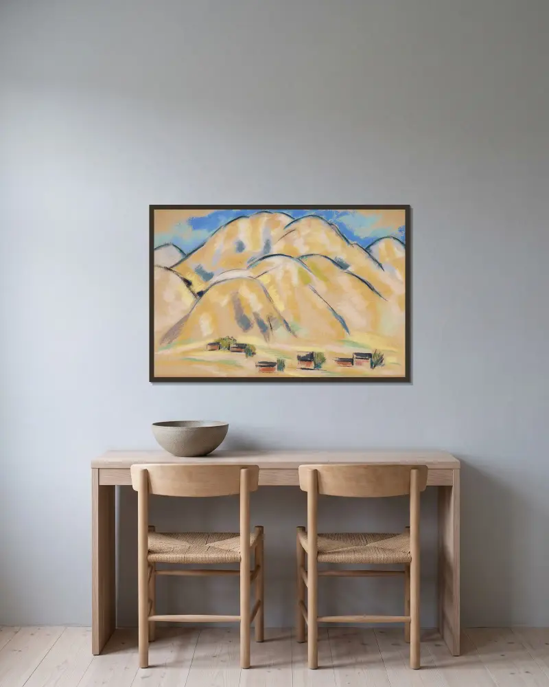 New Mexico Hills av Marsden Hartley inramad på en vägg