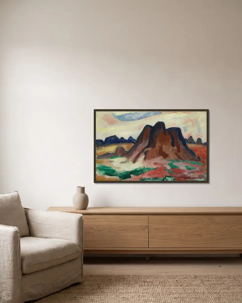 New-Mexico-Landschaft von Marsden Hartley gerahmt an einer Wand