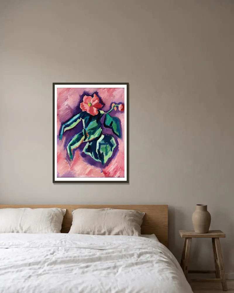 Rosa Begonien von Marsden Hartley gerahmt an einer Wand