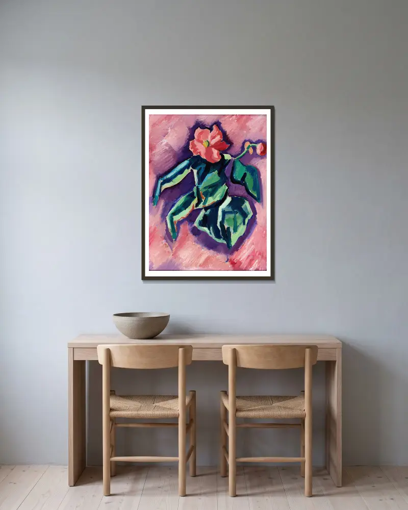Rosa Begonien von Marsden Hartley gerahmt an einer Wand